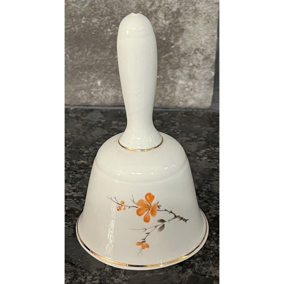 Vintage Royal Haeger Fine Bone China Bell Orange Blossom Florals - Picture 2 of 4